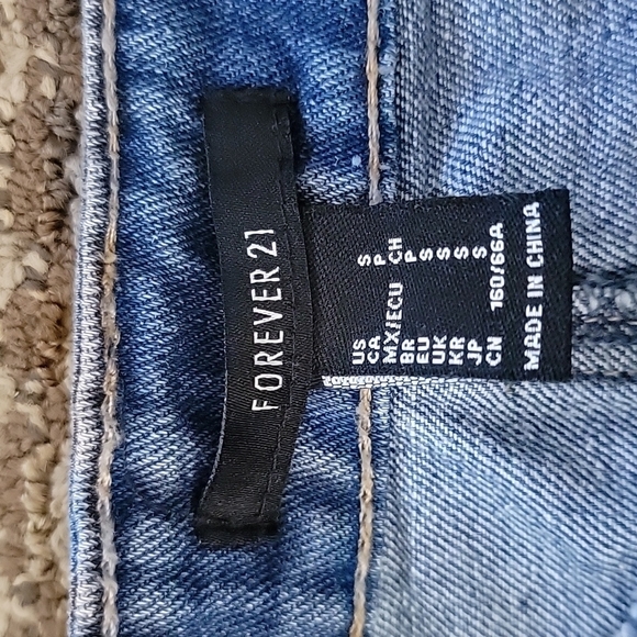 Forever 21 Button Up Rainbow Jean Skirt Small Blue - Picture 4 of 7